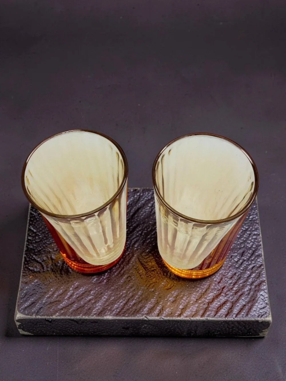 vintage set of 2  jeanette marigold lusterware 12oz drinking glasses